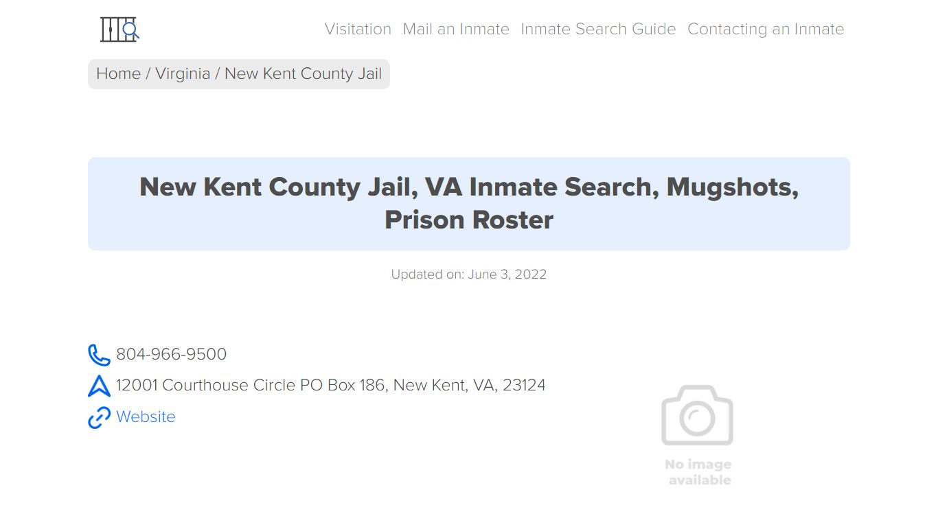New Kent County Jail, VA Inmate Search, Mugshots, Prison ...